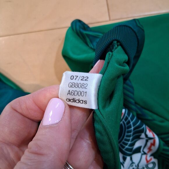 Mexico 2022/2023 Adidas Home Football Replica Shirt Size L Green FIFA - Picture 8 of 11